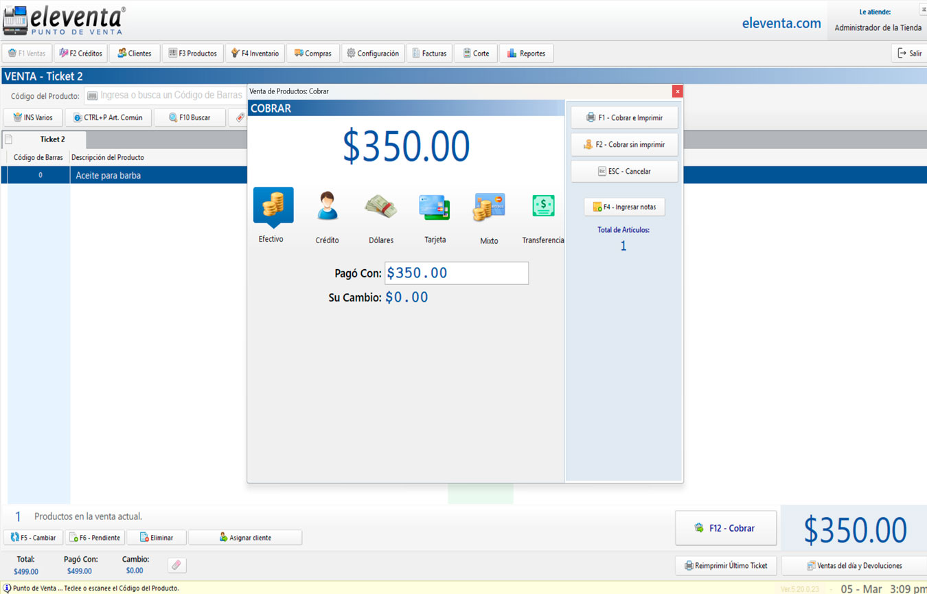 Punto de Venta Captura de Pantalla