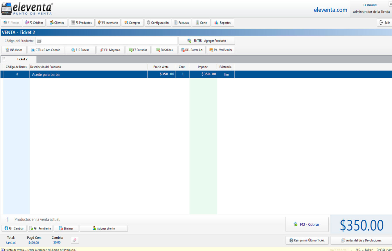 Punto de Venta Captura de Pantalla